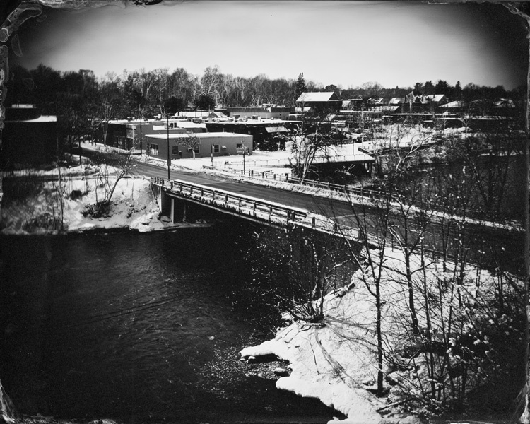 Bridge over the Presumpscot, Maine, 2009, 8x10" tintype