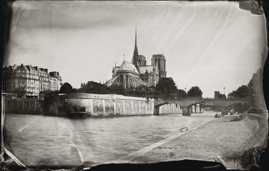 Notre Dame and the Seine River, Paris, 2011,  5x7" tintype