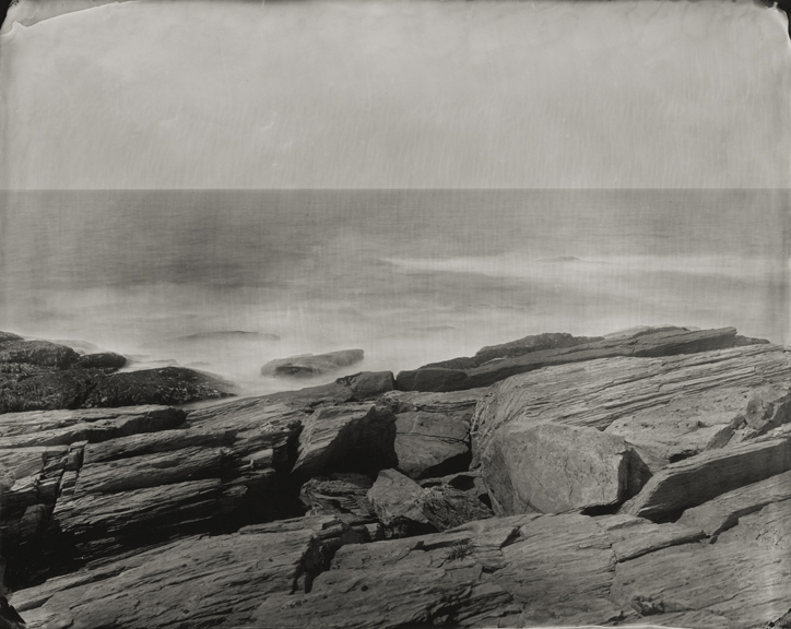 "Winslow Homer's Ocean View: Rocks and Horizon." 8x10" tintype. 2012.
