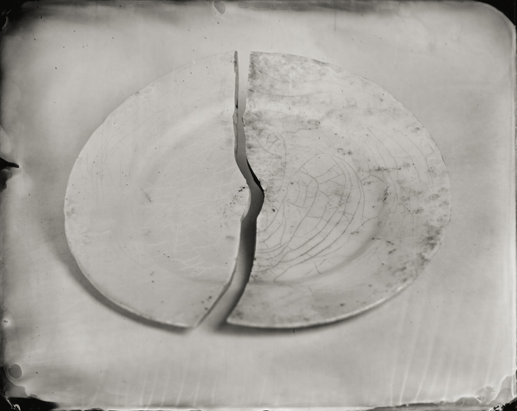 "Broken Plate." From Objects of Uncertain Provenance: Found in Winslow Homer's Studio. 8x10" tintype. 2012.