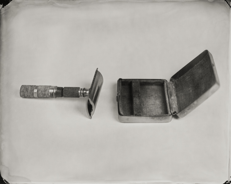 "Razor." From Objects of Uncertain Provenance: Found in Winslow Homer's Studio. 8x10" tintype. 2012.